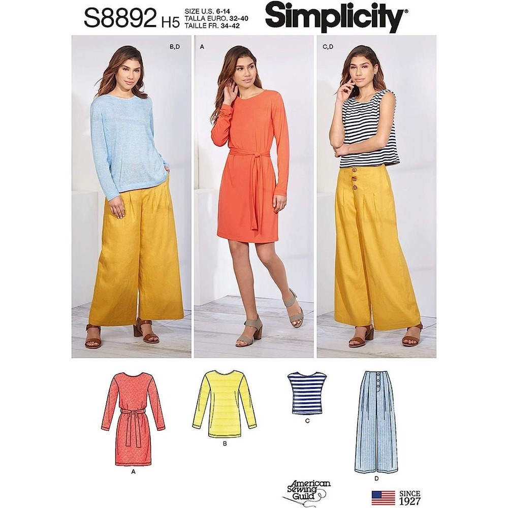 Simplicity Sewing Pattern 8892 10145 Dress Pants Top Misses Size 6-14